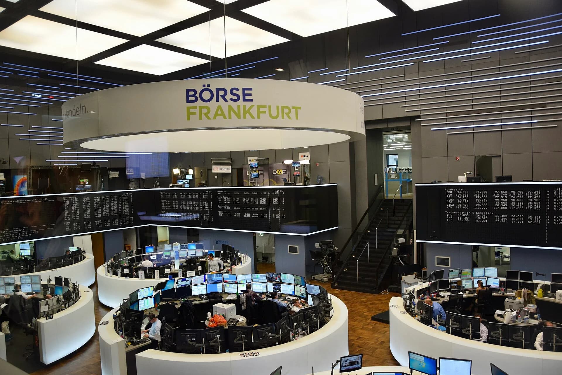 Trading floor of the Frankfurt Stock Exchange (photo: Ank Kumar, Wikimedia Commons, CC BY-SA 4.0)